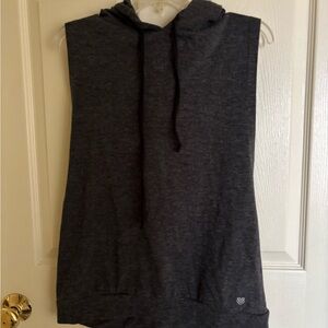 Sleeveless Gray Hoodie Top